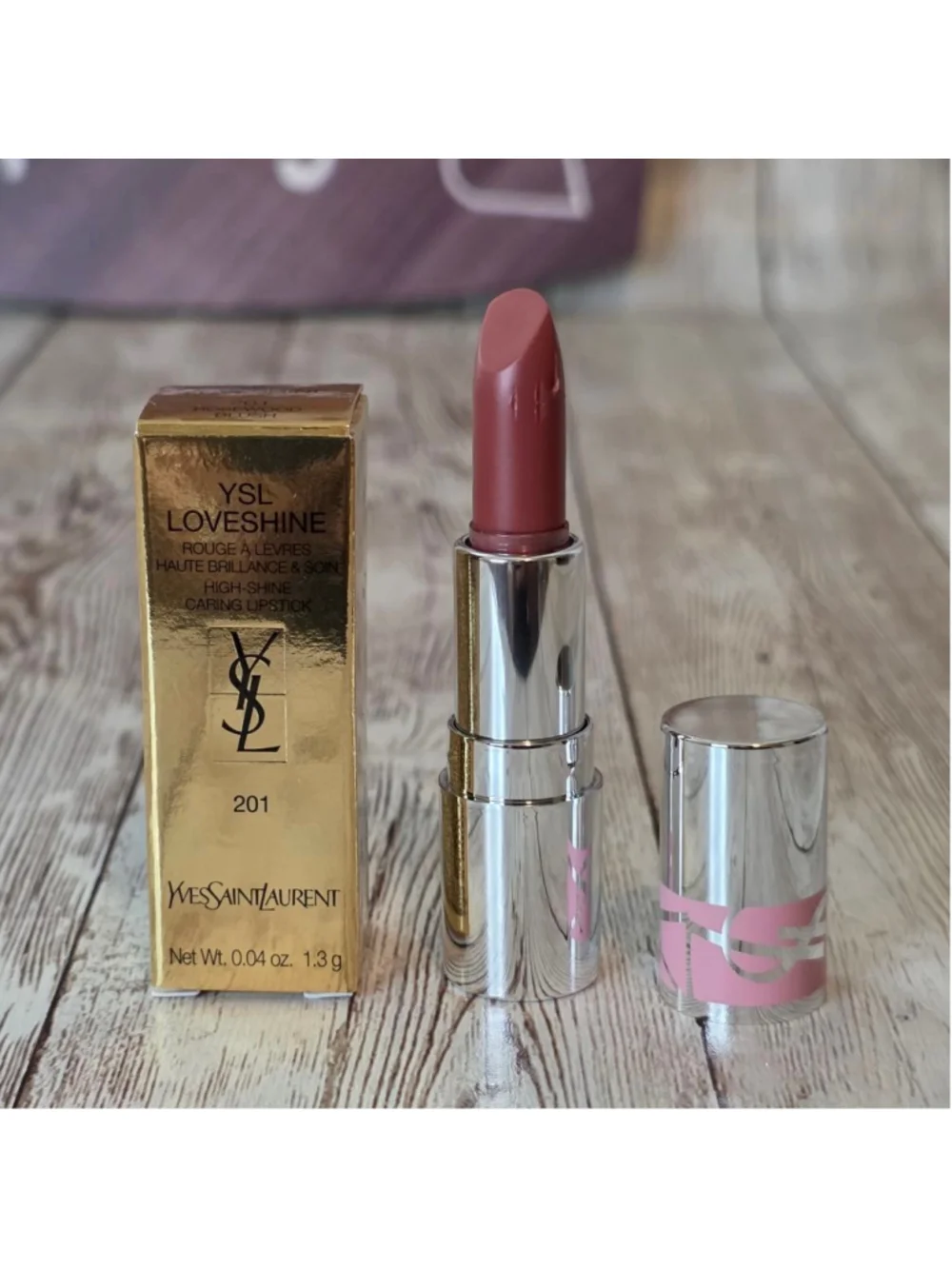 Women's Yves Saint Laurent Loveshine Lipstick 201 Rosewood Blush mini